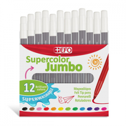 Μαρκαδόροι +Efo Supercolor Jumbo 12τεμ Γκρι